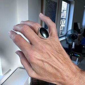 Vintage Silver Onyx Ring Size 7?
